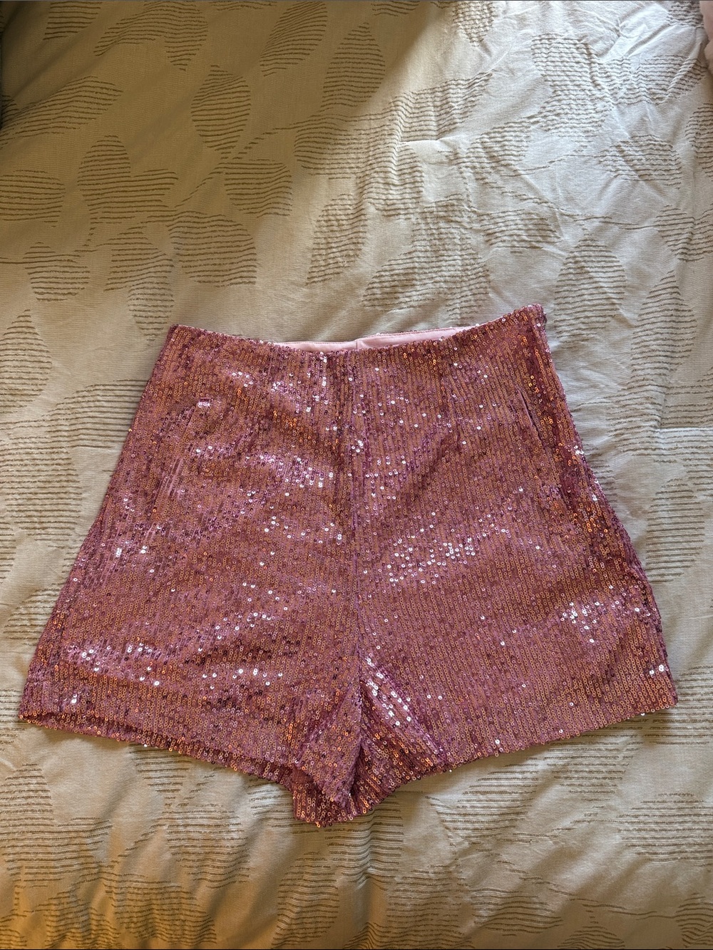 Noli Rose Sequin High-Waist Shorts